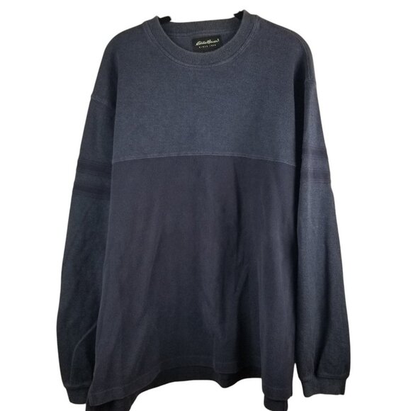 Eddie Bauer Men' XL Pullover Long-sleeve Crew Neck Navy Cotton Sweatshirt - Picture 1 of 4